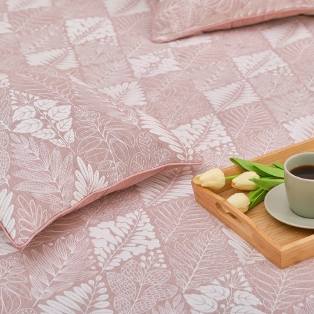 Pillowcase decorative Ethel "Forest" Beige color 40x40 cm, 100% cotton-1