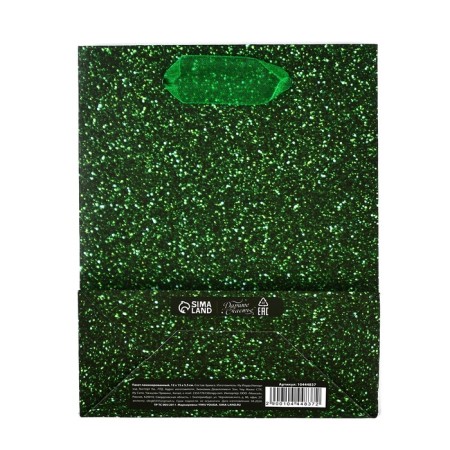 Package Gift New Year Laminated "Christmas tree", glitter, S 12 x 15 x 5.5 cm, New Year-4
