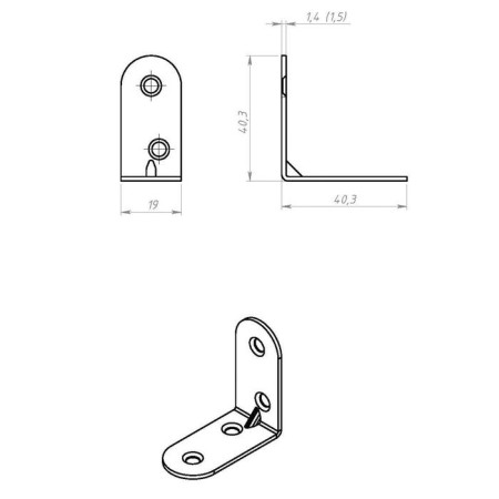 Tundra bracket MK, 40x40 mm, zinc coating, 1 pc.-3