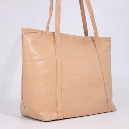 Zipper bag with lightning, beige color-2