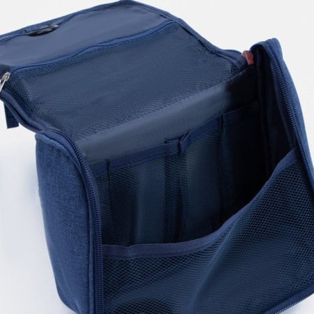 Cosmeticis-mester with a lightning, with hook, external pocket, blue color-2