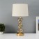 Board lamp with lampshade Risalux "Malawi", E27, 40 W, gold, figure base, 28 × 28 × 54 cm