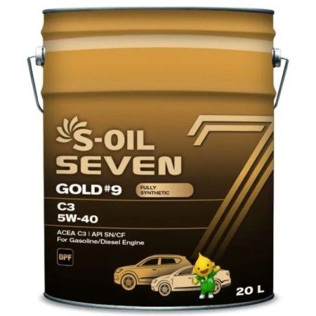 Car oil S-OIL 7 Gold #9 C3 5W-40 synthetics, 20 liters