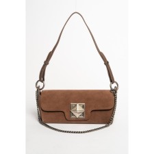 Bag Cross-Body Women's, natural suede, ludor brown, 24x8x12 cm