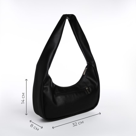 Women's bag Textura, baguette, small size, black color-1