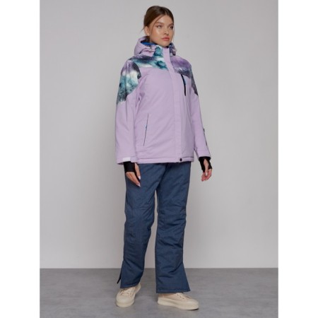 Ski jacket female winter, size 58, purple color-9
