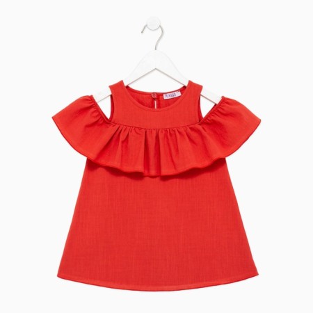 Платье для девочки MINAKU: Cotton Collection цвет терракот, рост 128-6