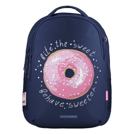 Youth backpack, 42 ​​x 31 x 14 cm, ergonomic back, Bruno VisConti 12-008, + pencil case, Donut-2