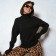 Women's sweater, black color, one size (46-50)