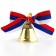 A bell on a pin with a bow for graduation, tricolor, d = 2.6 cm