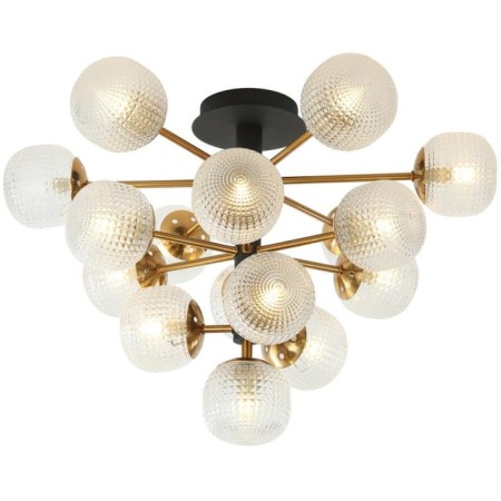Ceiling chandelier Atomic 16xg9 LED 5W, size 58.5x58.5x41 cm, black color, bronze