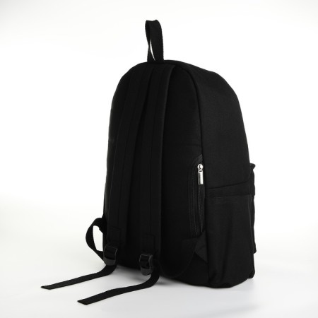 Young backpack from textiles on lightning, 4 pockets, black color-3