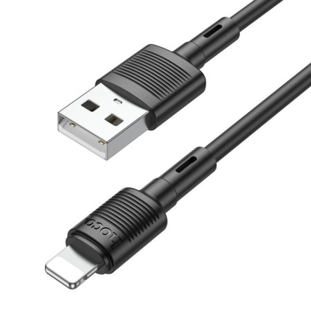 Hoco X83, Lightning cable - USB, 2.4 A, 1 m, data transfer, PVC, black