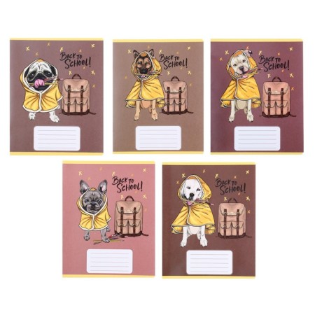 Notebook of 12 sheets in the cage "Back to school", cover coated paper, VD-LK, OFSET block, mix