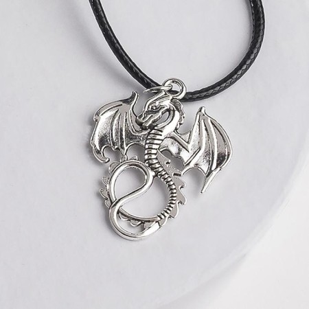 Piece on the lace "Dragon" A tailed, color black silver on a black lace, 42 cm-2