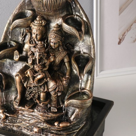 The desktop fountain from the network, the backlight "Parvati, Shiva, Ganesha at the waterfall" 21x28x40 cm-5