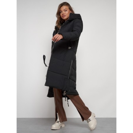 Coat insulated winter female, size 44, black color-17
