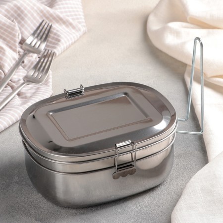 Stainless steel container with a holder, 17 × 13, 2 levels