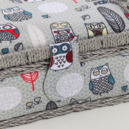 Owl and feathers needlework box 18x12x9.5 cm-1