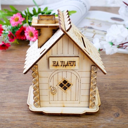 Wooden piggy bank "House"-2