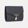 Women's wallet on the button, black color