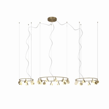 Suspended chandelier Mantra Shell, Led, 6360lm, 3000k, 300 mm, gold color