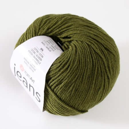 Yarn "Jeans" 55% cotton, 45% acrylic 160m/50g (82 khaki)-1