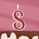 Candle in the cake on the skewer "Rubin collection", number 8, 5.2 cm, ruby
