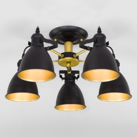 Denley chandelier, 5x60W E27, color gold, black-1