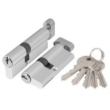 Ax102.80 mm cylinder mechanism with a turntable, 35x10x35, 5 keys, chromium color