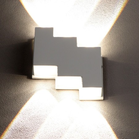 Facade lamp "Ray", FSD-011, 6 W, 3000K, 3 rays, IP65, 220 V, metal, white