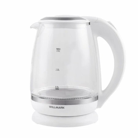 Electric kettle Willmark WEK-2005G, glass, 2 l, 2200 W, LED backlight, white
