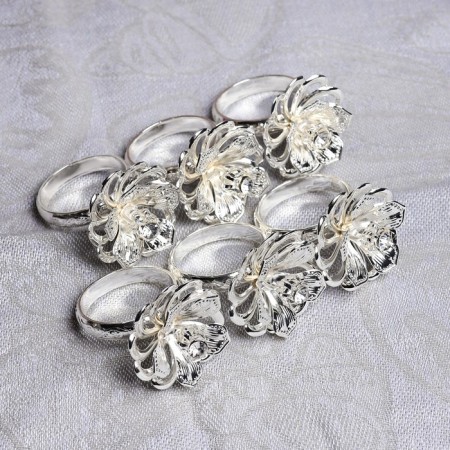 A set of rings for napkins, 6 pcs, with crystals