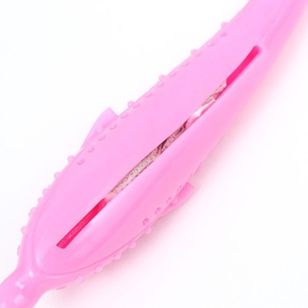 A toy for cats with cat mint "dolphin", 17 cm, pink-2