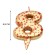 Candle in the Sanata cake, number "8", gold with red stars, 5.5 cm
