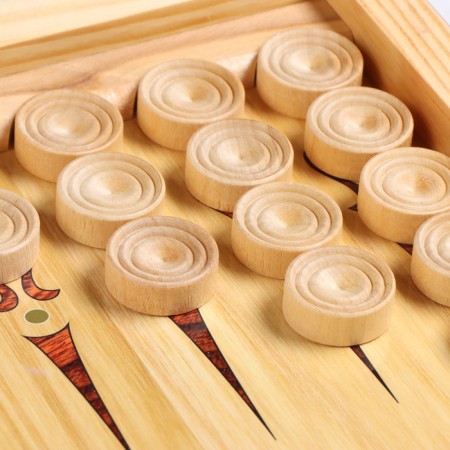 Wooden backgammon large, with checkers "wolves", board game, 50 x 50 cm-4