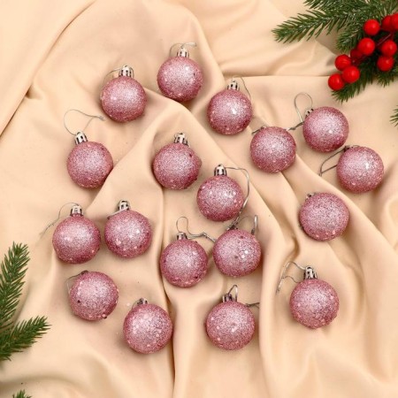 Set of balls plastic D-4 cm, 18 pcs "Jenna" pink