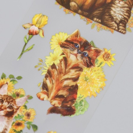Street for creativity "Striped cats and yellow flowers" set of 6 sheets 18x6 cm-2