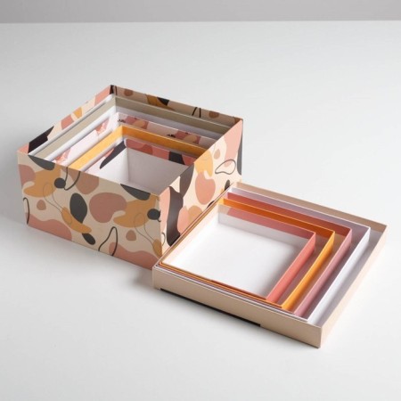 Set of boxes 5 in 1, gift packaging, “style”, 14 x 14 x 8-22 x 22 x 12 cm-10