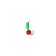 Mormyshka column green, black stripes + ball red, weight 0.45 g