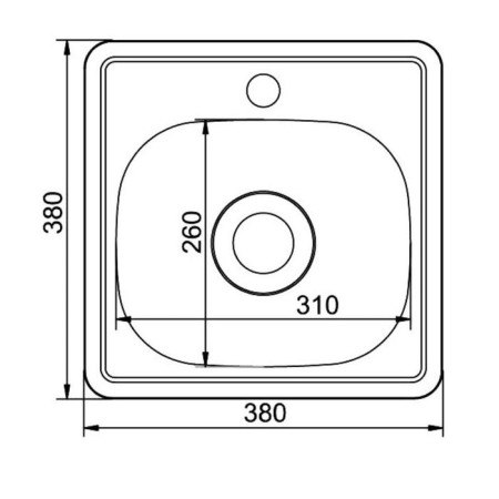 Kitchen sink Mixline 531266, mortise, thickness 0.6 mm, 38x38x15 cm, issue. 1 1/2 ", corrugations-5