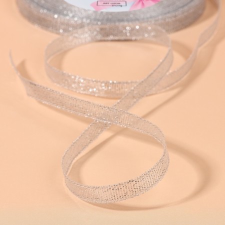 Brocade tape, 6 mm, 23 ± 1 m, silver color-3