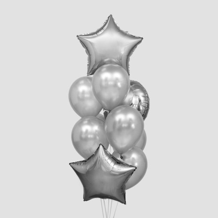 Bouquet of balls "Style", star, circle, latex, foil, set of 10 pcs.