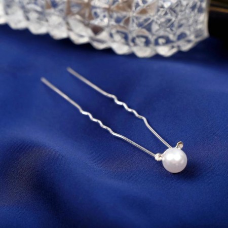 Hairpin "bead" rhinestones, 0.8x6 cm, mix
