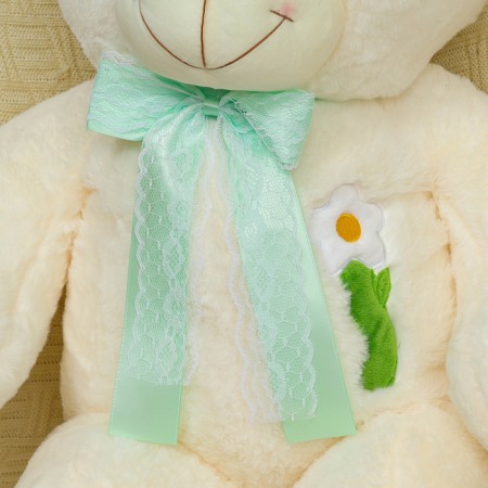 Soft toy "Bear", with a bow, 80 cm, white color-2