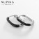 Earms enamel Xuping oval of grace, black color in silver
