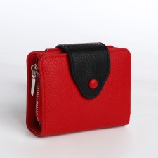 Women's wallet on magnet, red color