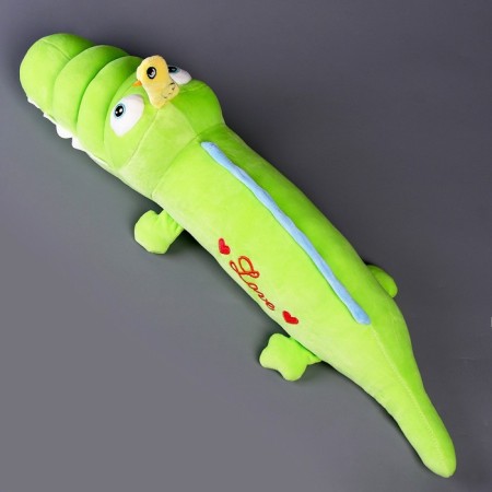 Soft toy-podushka "Crocodile with a duck", 65 cm, green color-5