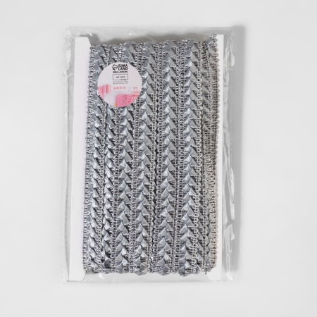 Decorative braid “Samos”, 18 mm, 9.1 ± 0.5 m, gray color-2