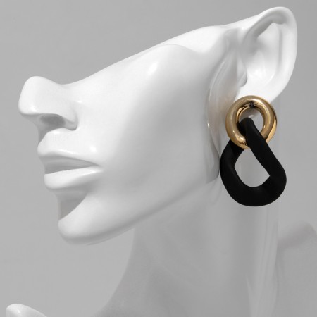 Earrings Metal "Chain" Enjoyness, 2 links, color golden color-7